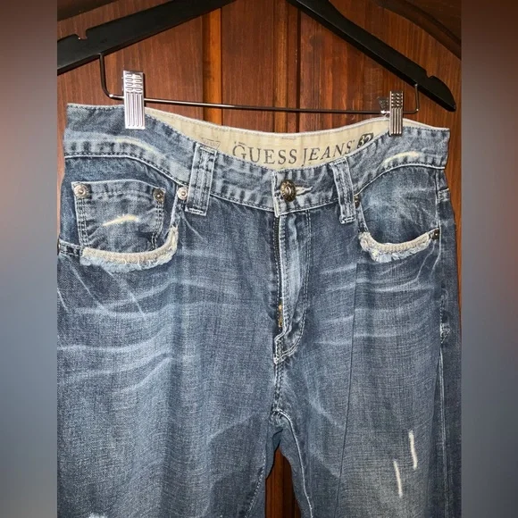 Guess Men's Distressed Blue Desmond Relaxed Jeans Size 32X32 - Picture 6 of 9